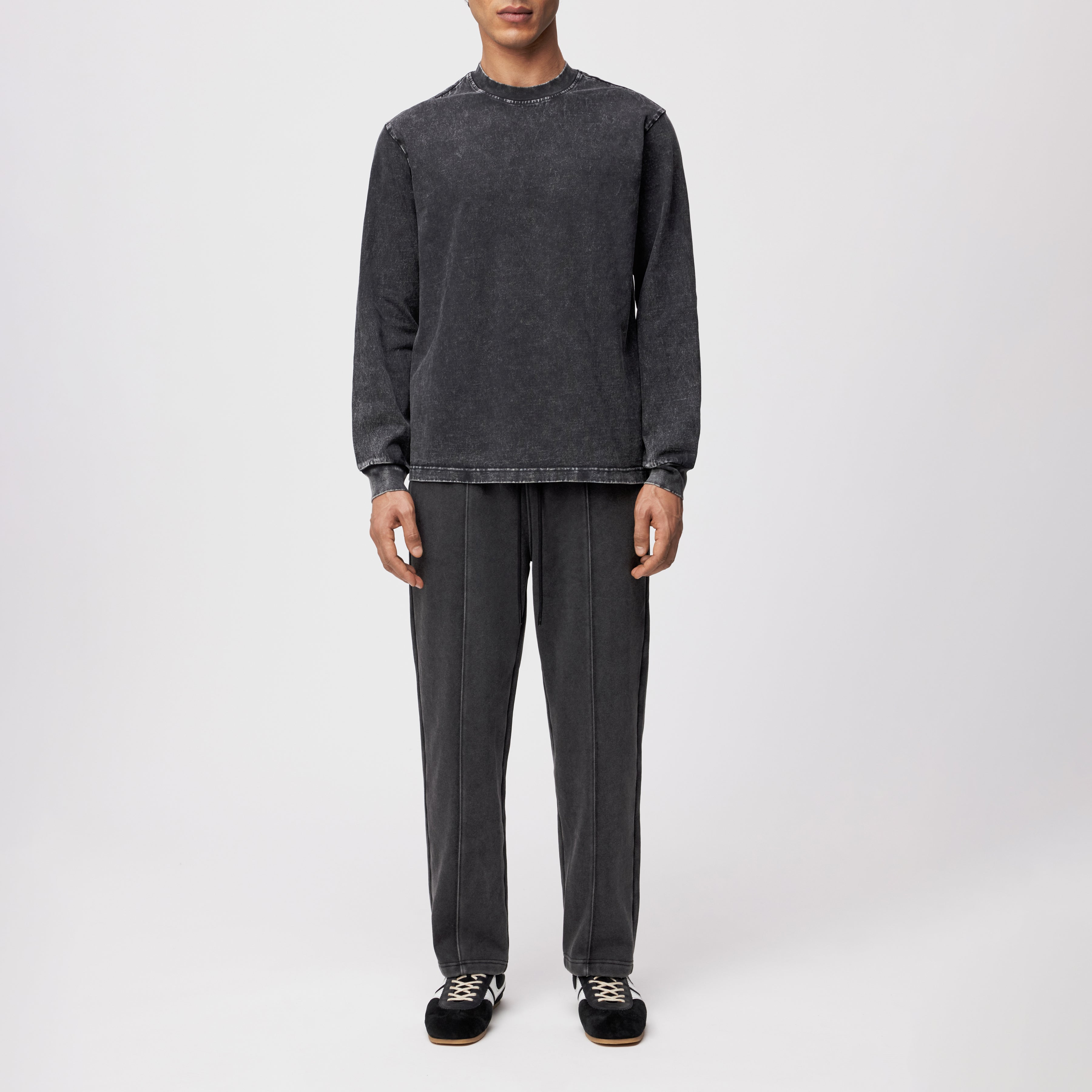 חולצת כותנה דהויה ארוכה