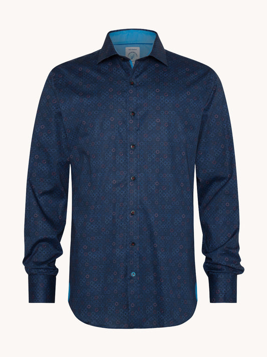 מכופתרת בהדפס טבעות