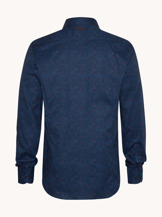 מכופתרת בהדפס טבעות