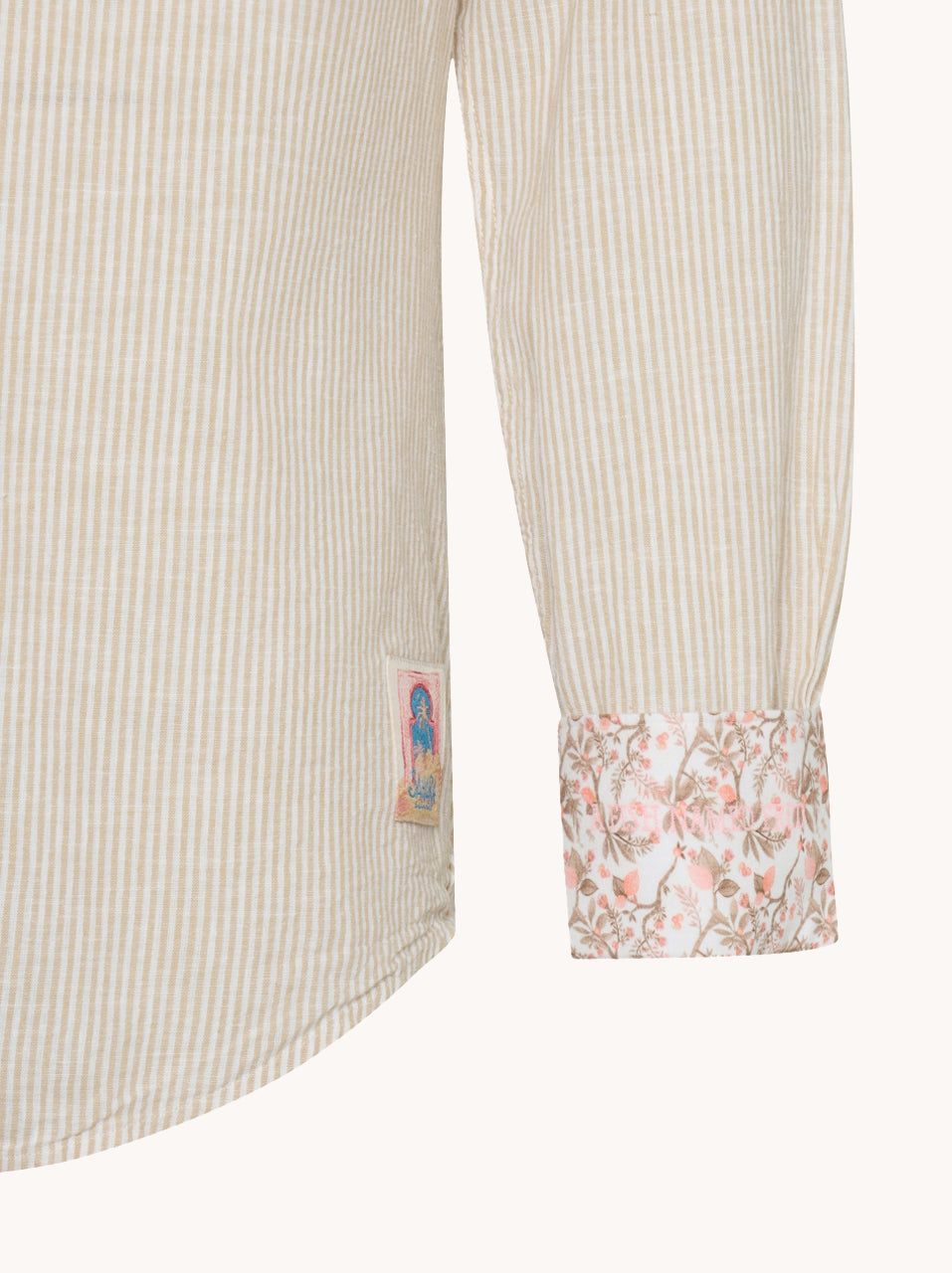 מכופתרת פשתן פסים