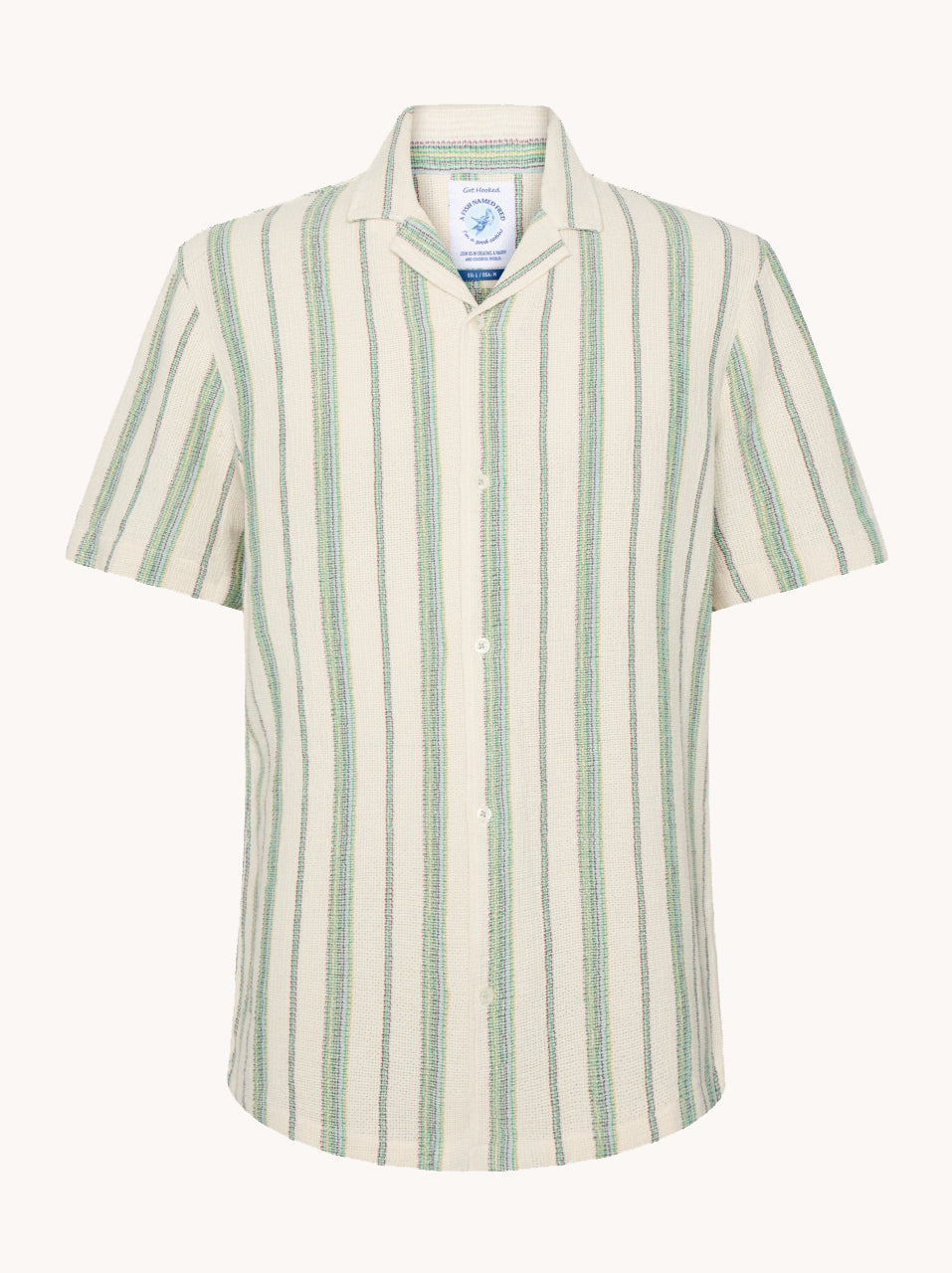 מכופתרת פסים סרוגה