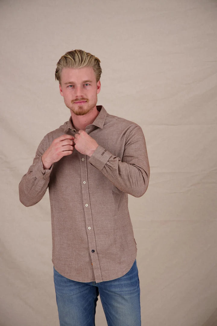 מכופתרת טוויל מוברשת