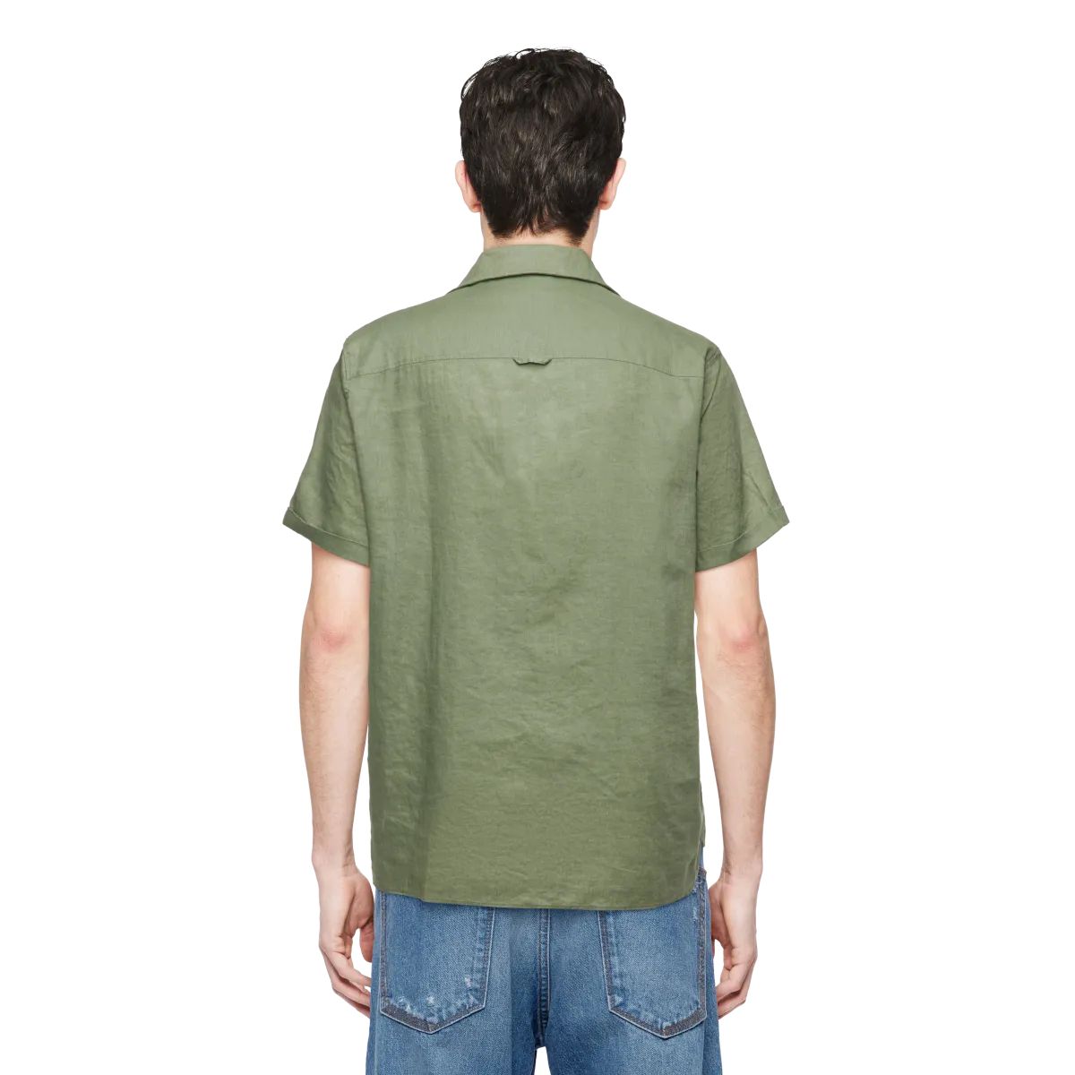 מכופתרת פשתן קצרה