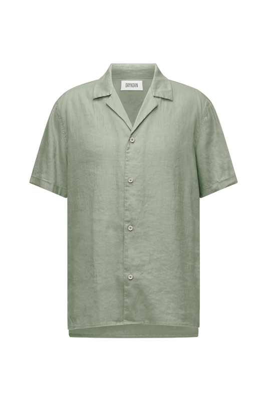 מכופתרת פשתן קצרה