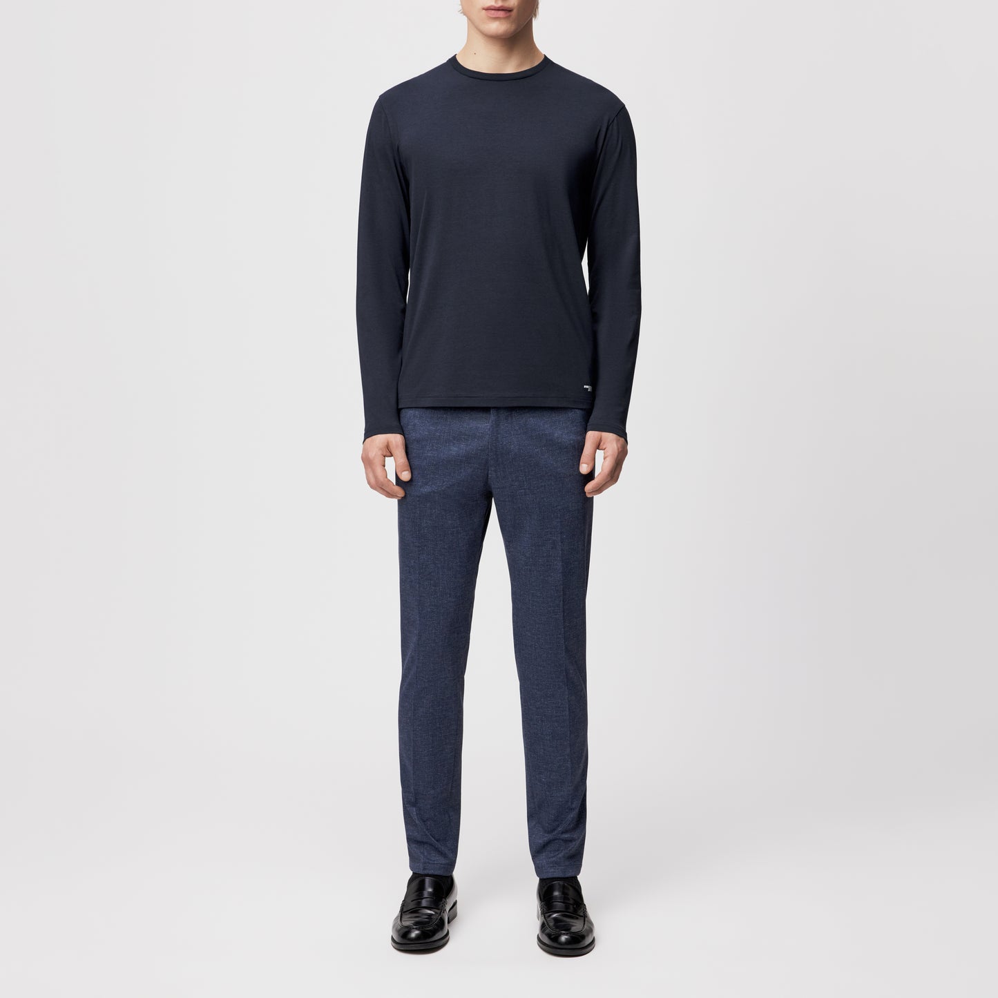 חולצה ארוכה תערובת ויסקוזה וכותנה