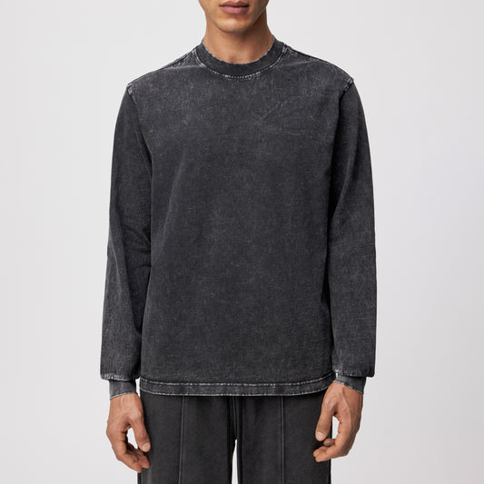 חולצת כותנה דהויה ארוכה