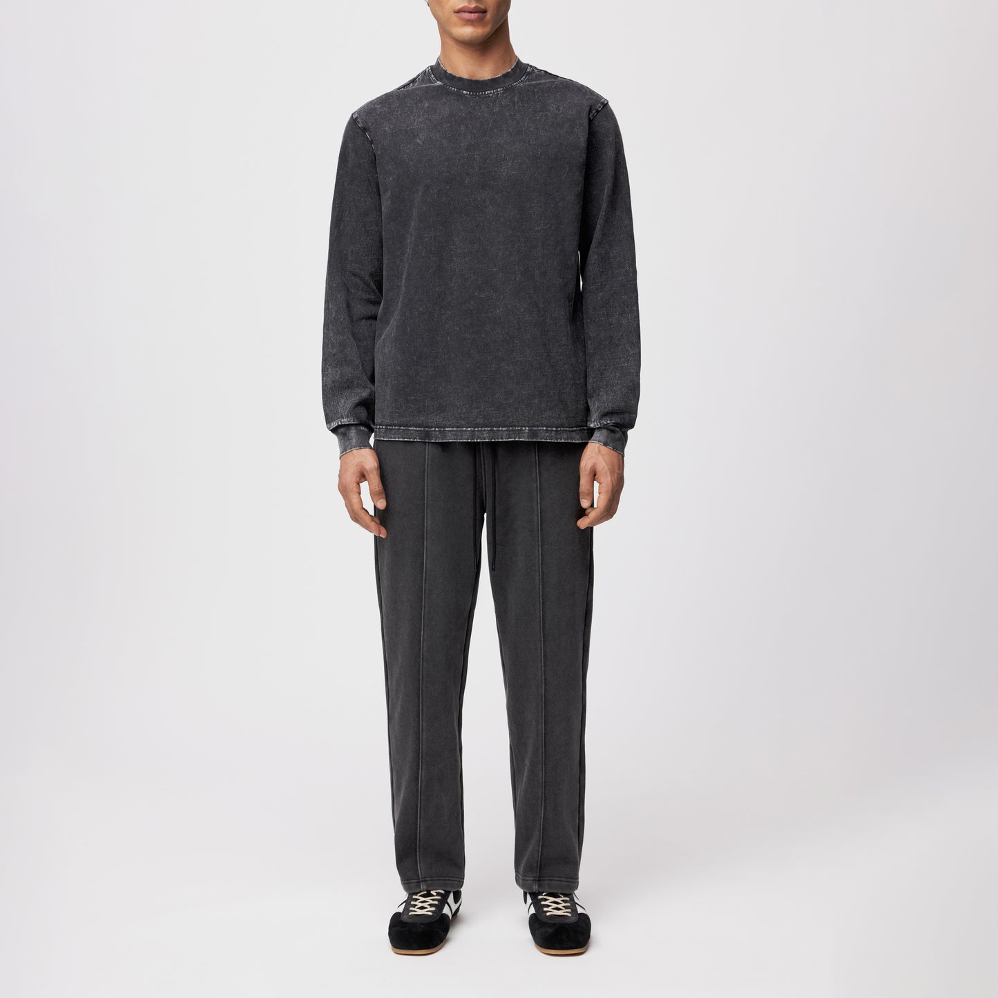 חולצת כותנה דהויה ארוכה