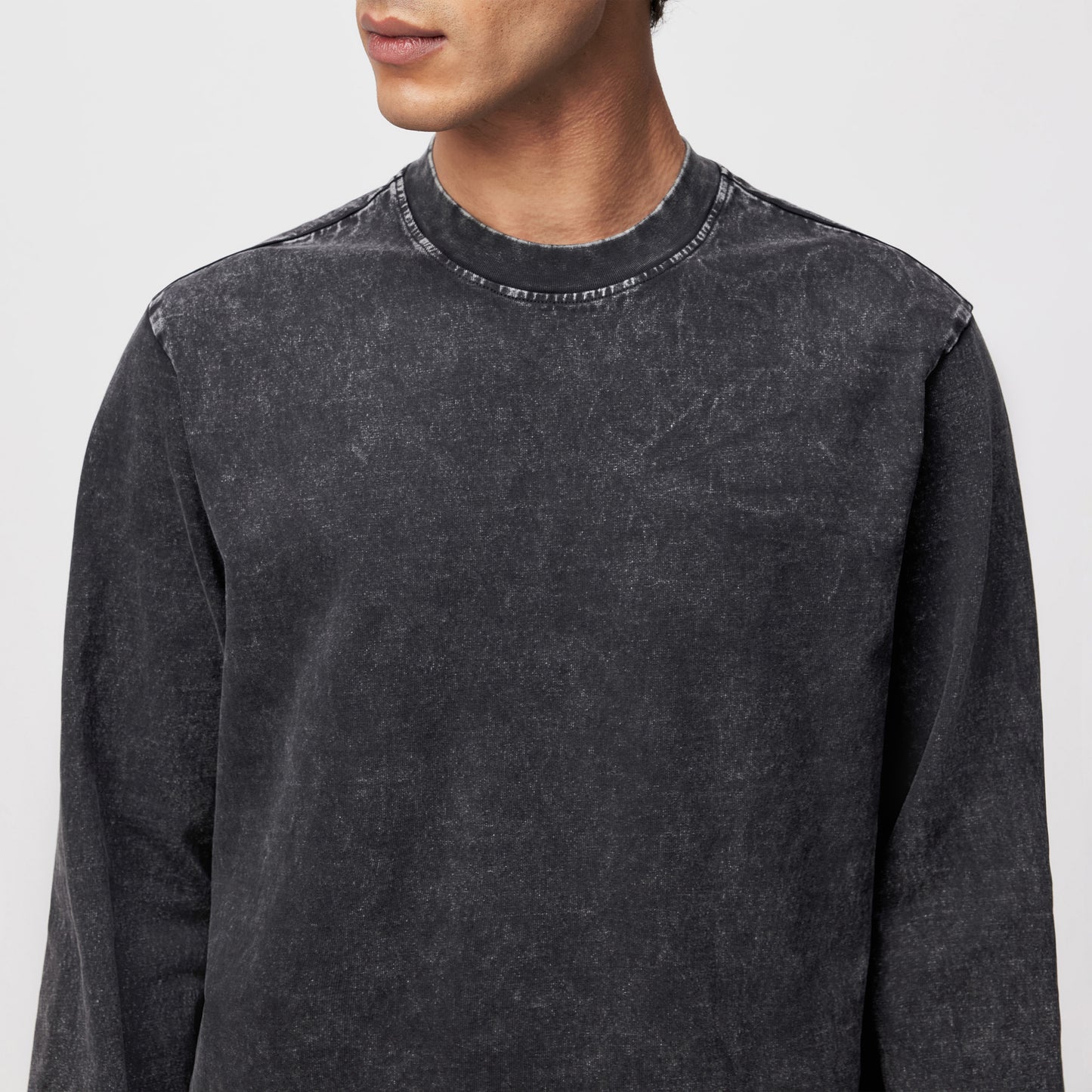 חולצת כותנה דהויה ארוכה