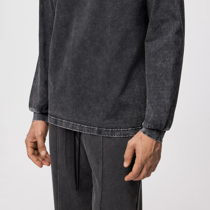 חולצת כותנה דהויה ארוכה