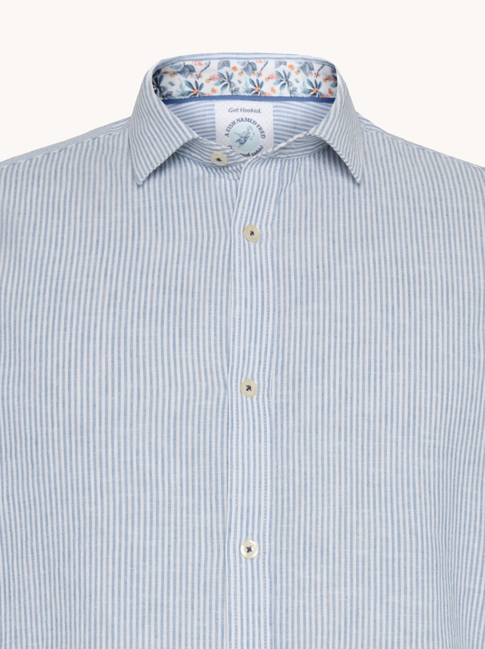 מכופתרת פשתן פסים