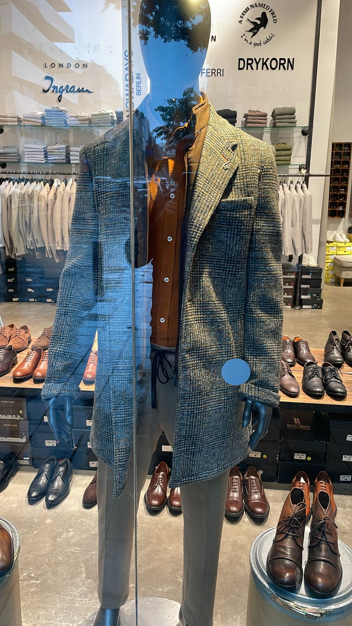 מעיל כפול משובץ