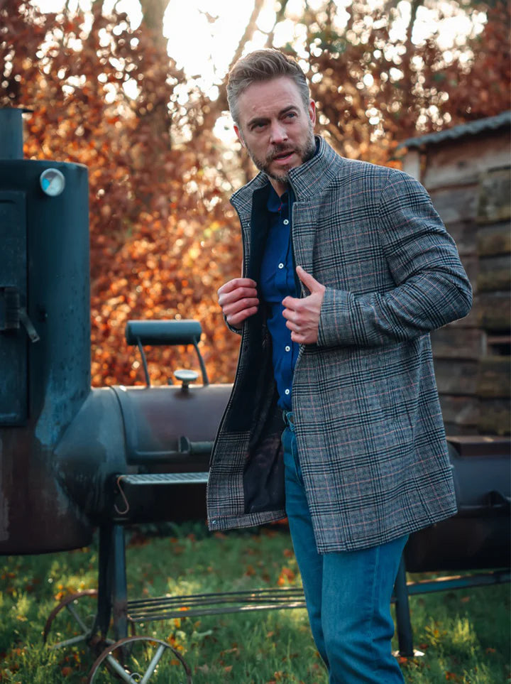 מעיל כפול משובץ