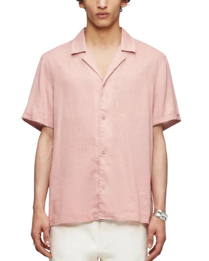 מכופתרת פשתן קצרה