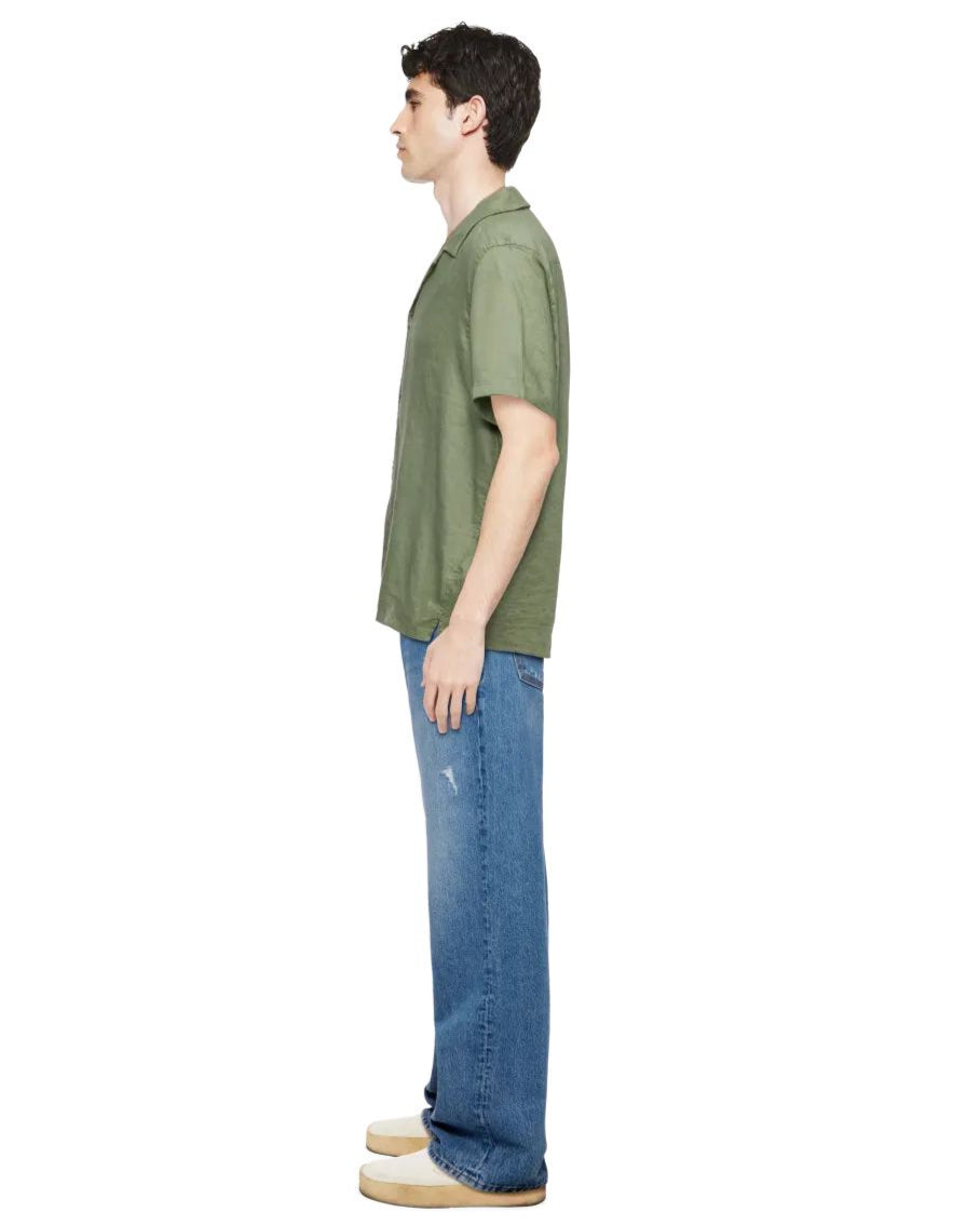 מכופתרת פשתן קצרה